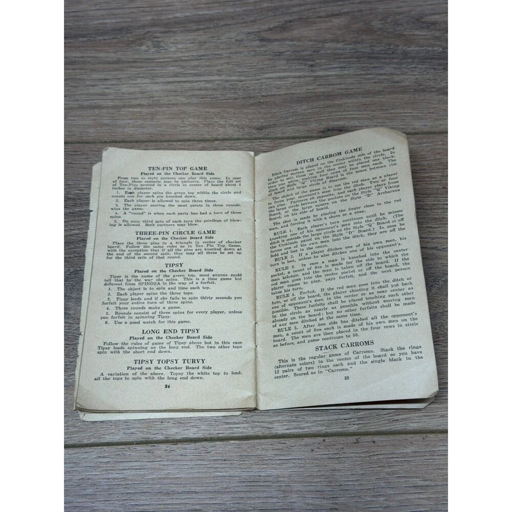 The Carrom Company 1940's Carrom Game Boards Direction Booklet & Ephemera